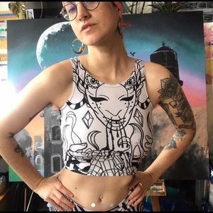 Masked Flow Crop Top